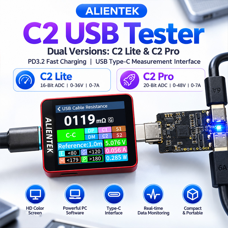 Logic Analyzer Usb - ALIENTEK C2 – тестер с цветным