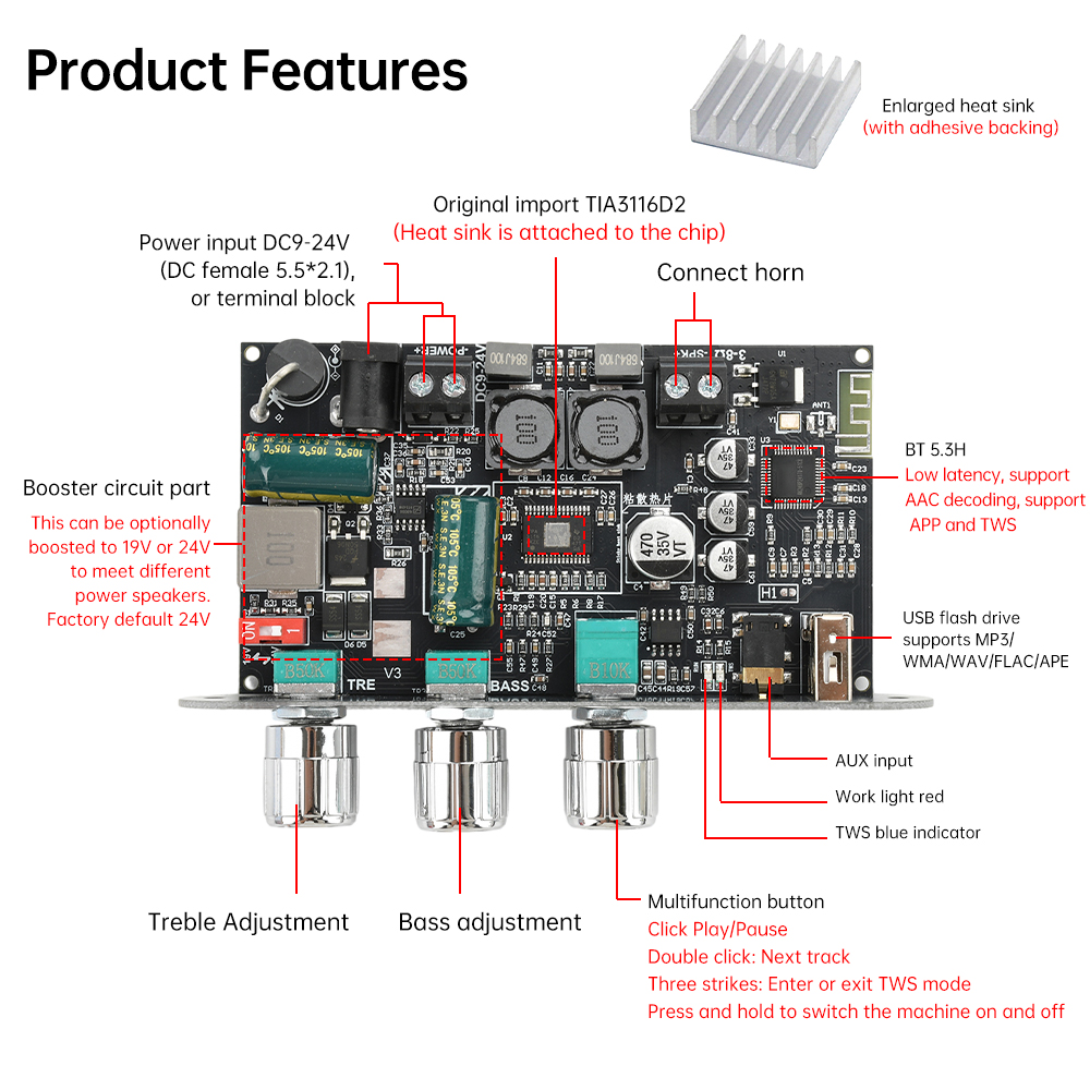 2 шт. ZK-1001U, моноблочный ус – обзор и цена Diy Electronics Cabinet